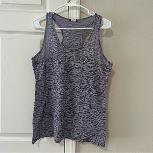 Cocomo Y2K Sheer Purple Gray Rhinestoned Racerback Tank Top - XL
